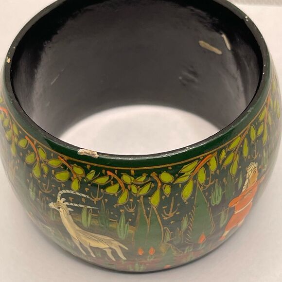 Vintage bangle wood hand paint - Picture 12 of 14